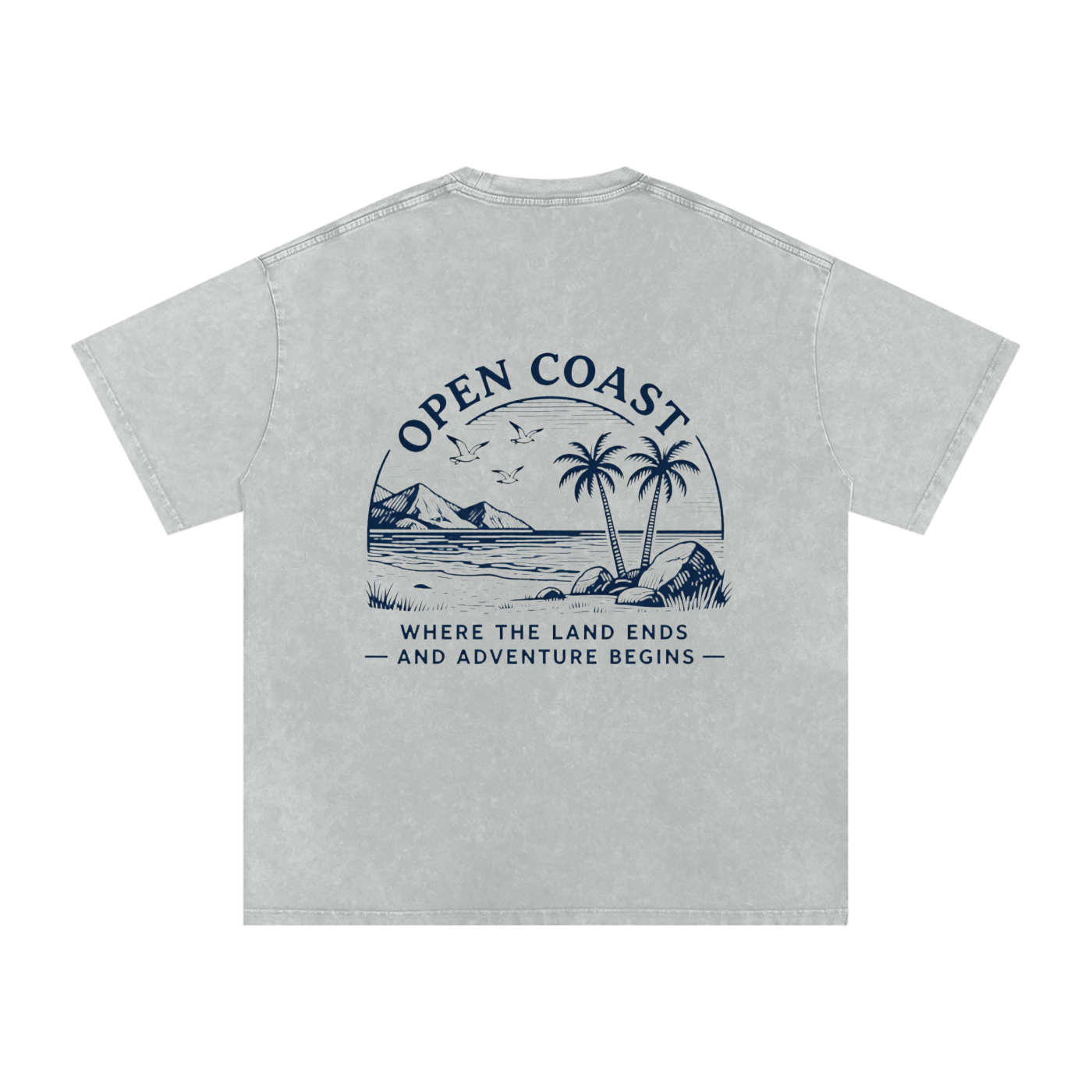 Where The Land Ends & Adventure Begins — Oversized Snow Wash Tee