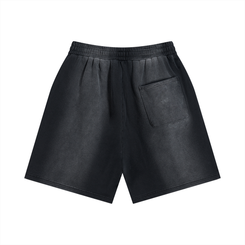 Coastal Drift Distressed Shorts — Black