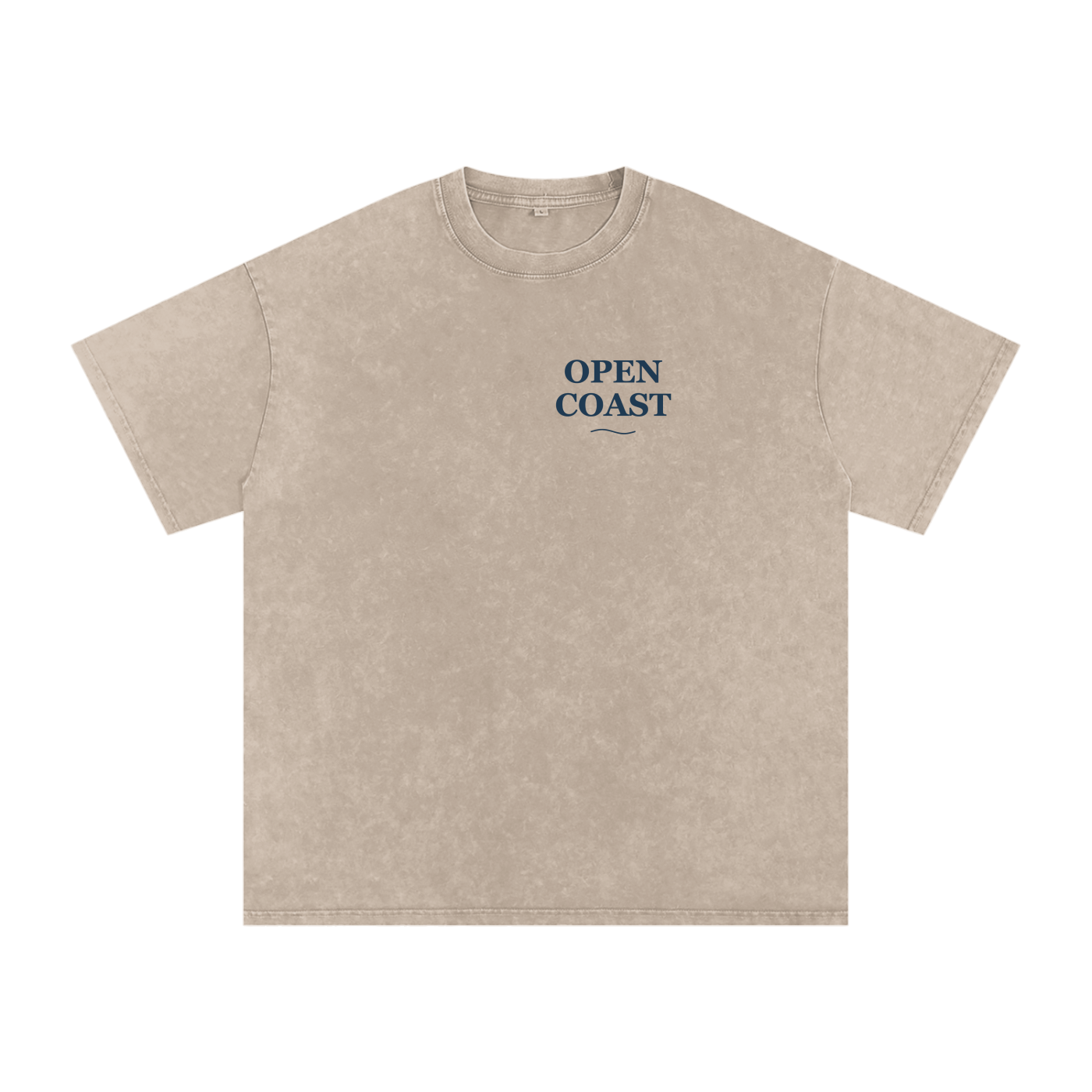 Open Coast Fine Line Graphic Snow Wash Tee — Khaki Ash